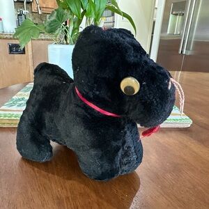 Vintage Black Scotty Scottish Terrier Collectible Dog Plush – 1950s–1960s